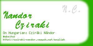 nandor cziraki business card