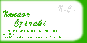 nandor cziraki business card